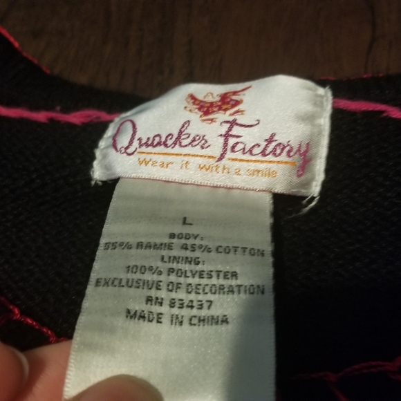 Ugly Christmas Sweater Quacker Factory L Christmas Tree Black Long Sleeve - Picture 4 of 15